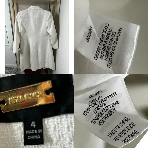 TRENDY LONG SLEEVE DOUBLE
BREASTED BLAZER MINI
DRESS - WHITE - Picture 5 of 17